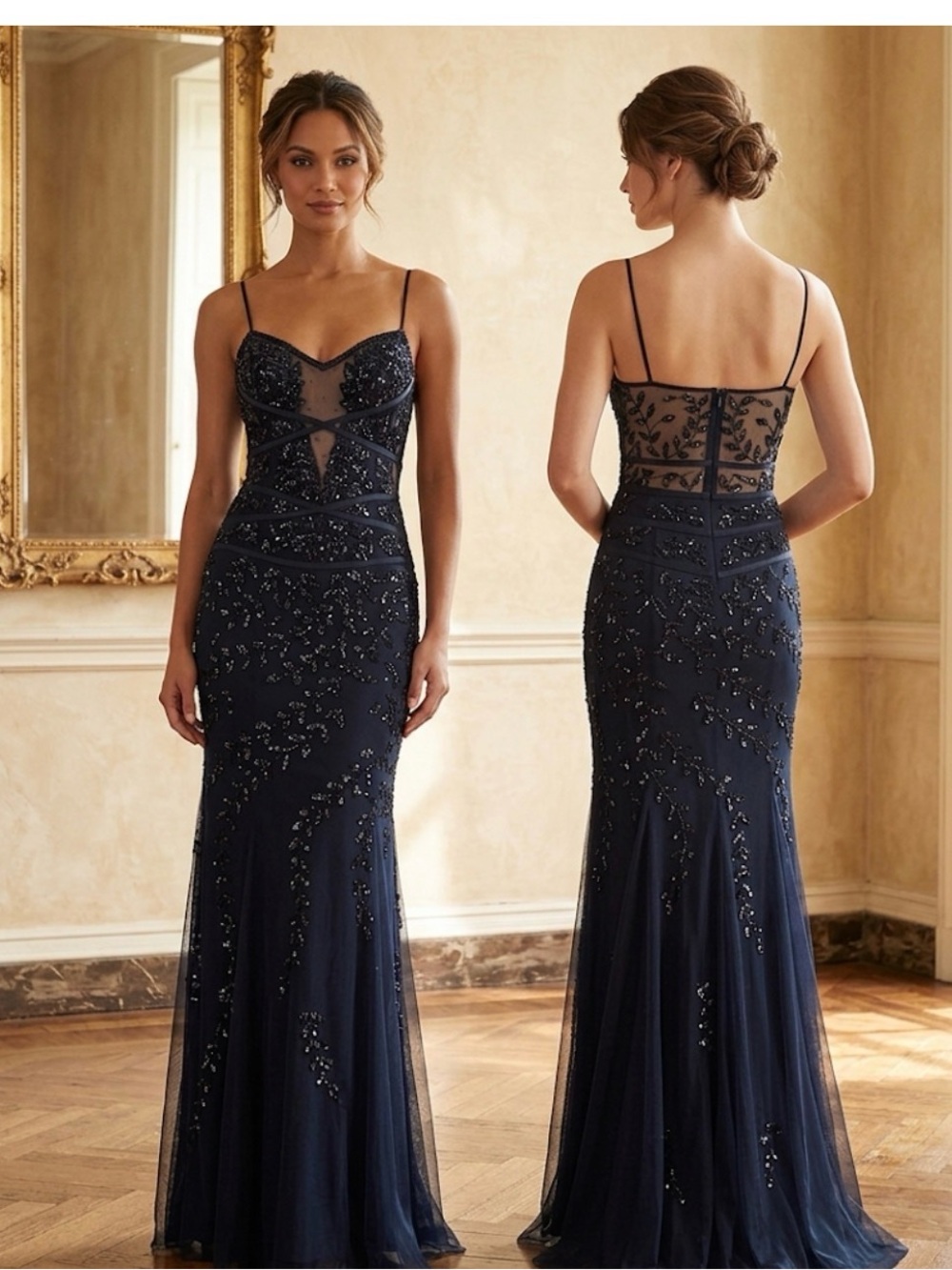 Cache.Elegant Black Evening Gown